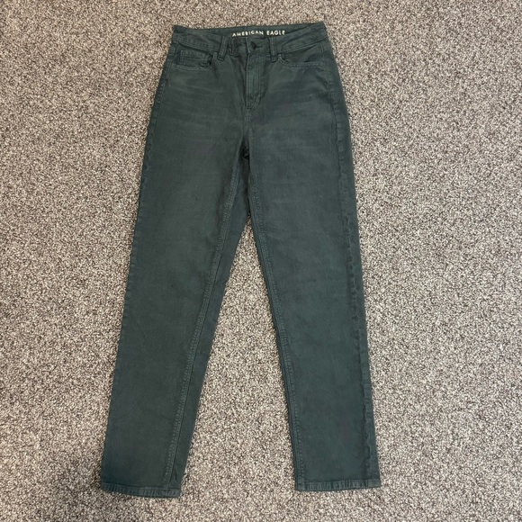 American Eagle Olive Green Mom Straight Corduroys - Picture 2 of 6